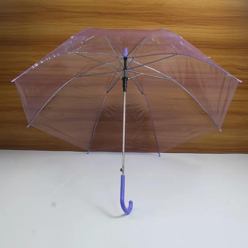 Transparenter Regenschirm mit langem Griff, Manuell, Hoher Ästhetikwert, 8 Speichen, Koreanischer Stil, Transparenter Regenschirm im Instagram-Stil, Student Influencer