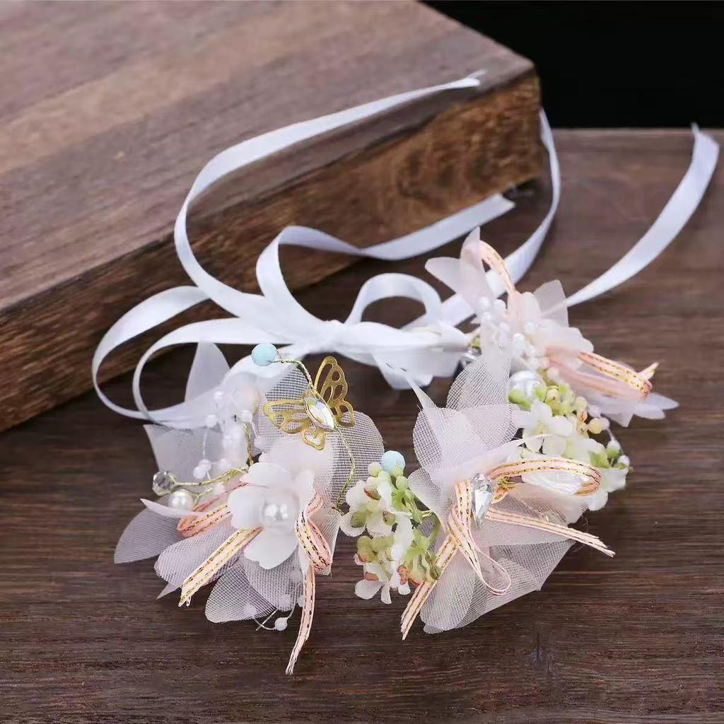 Korean Fairy Bridesmaid & Flower Girl Flower Crown Headband - Handmade Wedding Hair Accessory