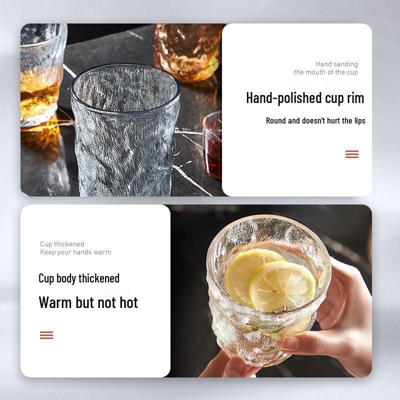Cuidahuang Glacier Pattern Glass Drinkware Set