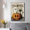 Pumpkin Ghost Canvas Art: Halloween Wall Decor for Bedroom & Living Room
