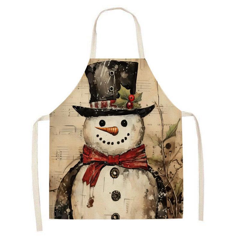 Linen Anti-Fouling Kitchen Apron with Halter Neck