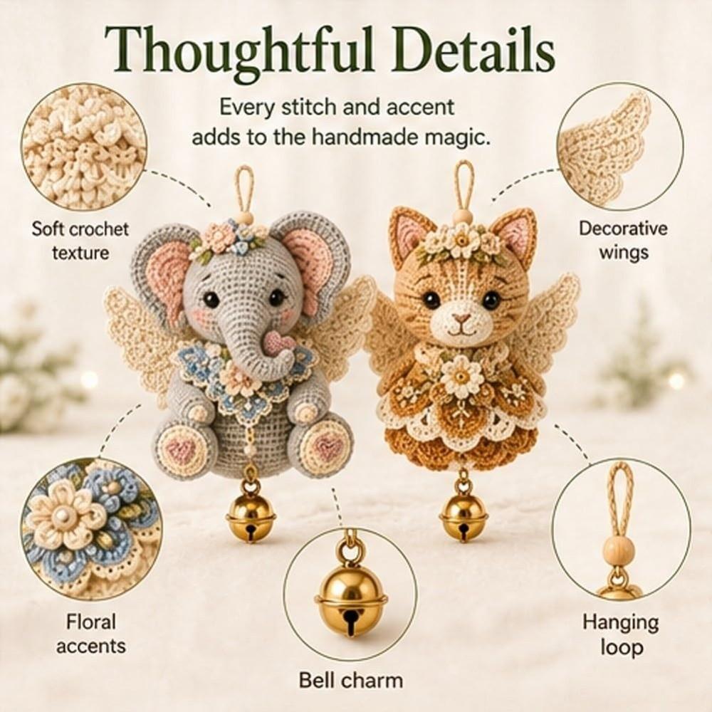 Hand-Knit Animal Crochet Ornament DIY Kit Wing Animal Yarn Pendant Kit Window Display