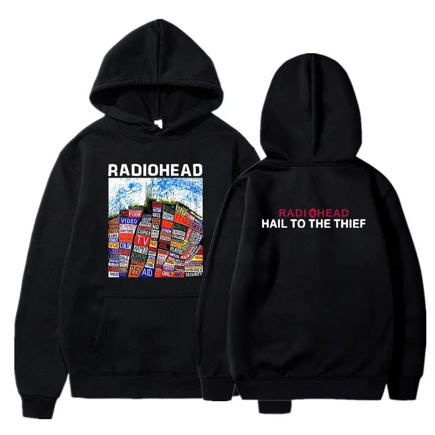 Radiohead Printed Hoodie Men Women Hip Hop Fleece Warm Sweatshirts Casual Loose Oversized Y2k Streetwear Pullover Tracksuit Female Male Clothing