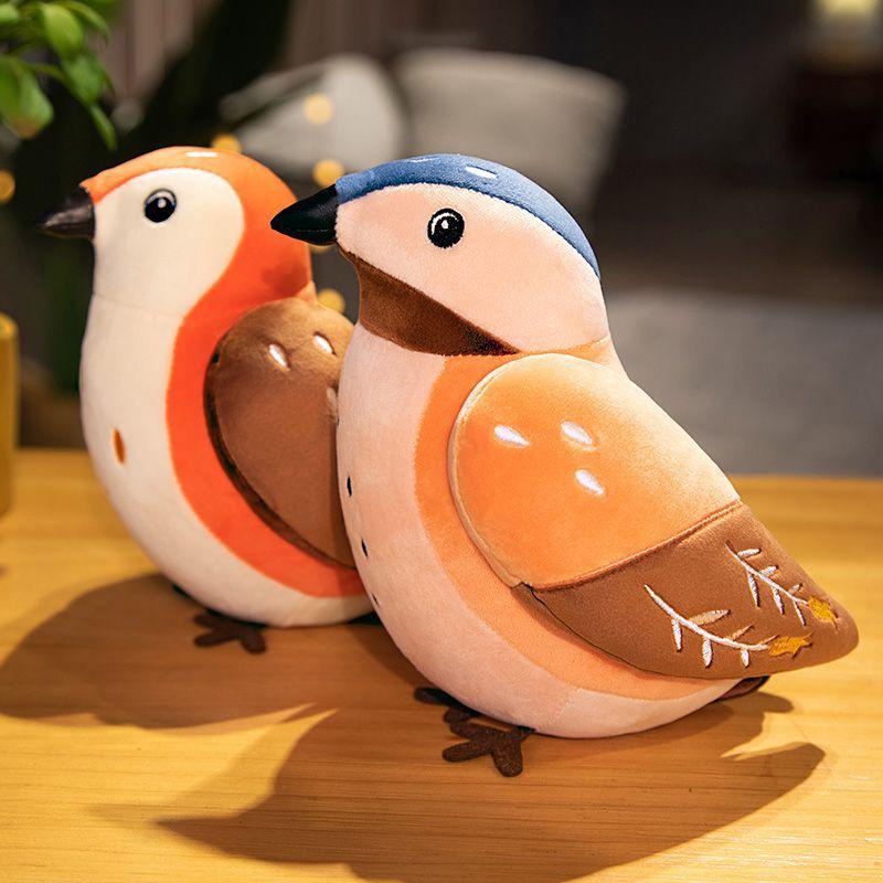 20cm Simulation sound Birdie Plush Toy Creative Cartoon Birds Sparrow Parrot Doll Cute Kids Toys Decoration Birthday Gift