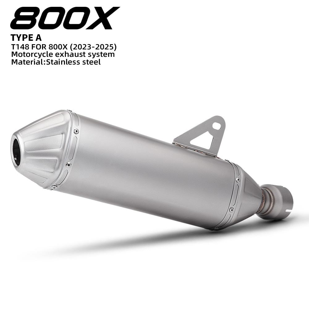 For 800X motorcycle exhaust system modified with stainless steel escape muffler with DB killer for KOVE 800X/800X Rally