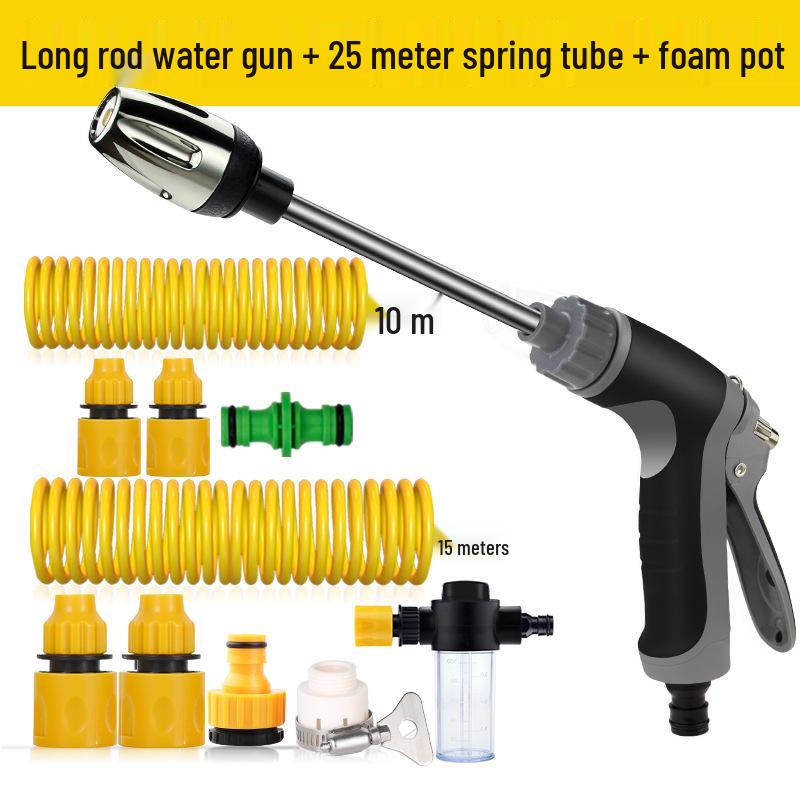 High-Pressure Car Wash Water Gun with Soft Hose and Spray Nozzle