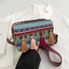 Tassel Bag Printing Embroidery Ethnic Style Bag Crossbody Bags Women Shoulder Bag Small Square Bag