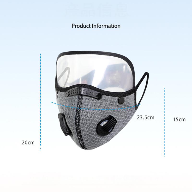 Fahrrad Gesichtsmaske mit Filter Brille Staubmaske Sport Waschbar Wiederverwendbar Gesichtsmaske für Männer Bandana Aktivkohlefilter