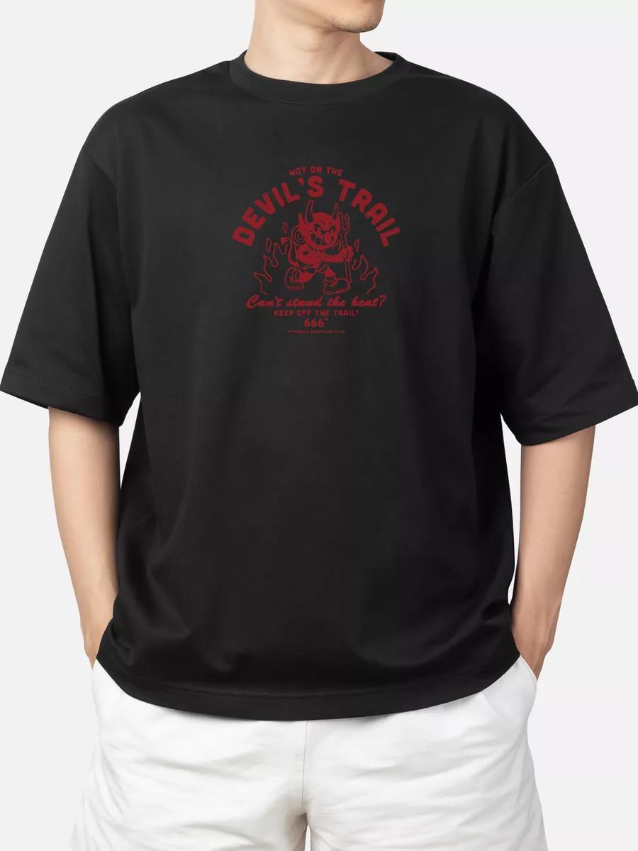 

Devil s trail print T-shirt 4XL