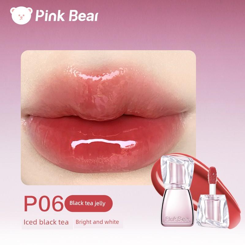 Clear and Watery Shine~Pinkbear Lip Gloss Lipstick Lip Glaze Mirror-Like Watery Moisturizing Lip Gloss