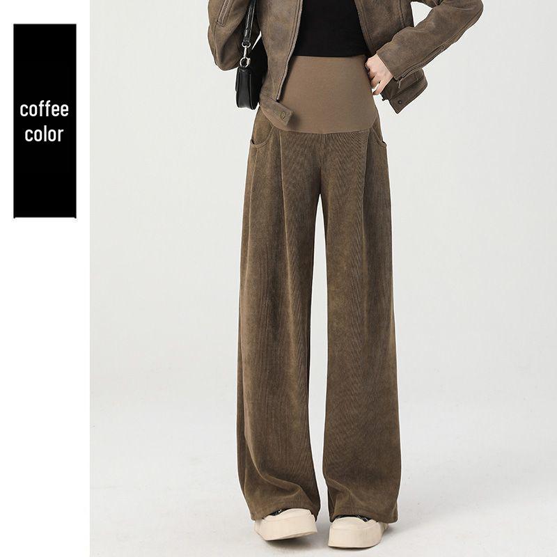 

Maternity Wide Leg Velvet Pants - Warm, Non-Tight Fit for Belly, Spring to Winter Wear L (110-135 jin)