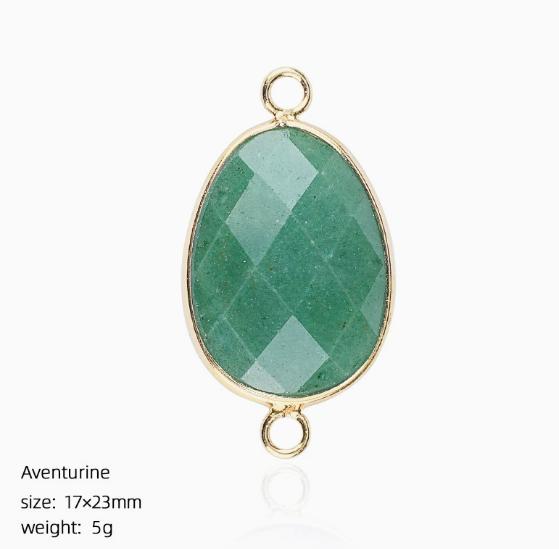 Natural Crystal Stone Charms Faceted Waterdrop Connector with Brass Findings Golden for Necklace Bracelet Jewelry Making DIY