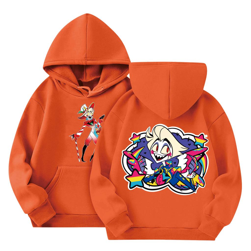 Child Fashion Lightweight Long Sleeve Pullover With Pockets Print Hoodie