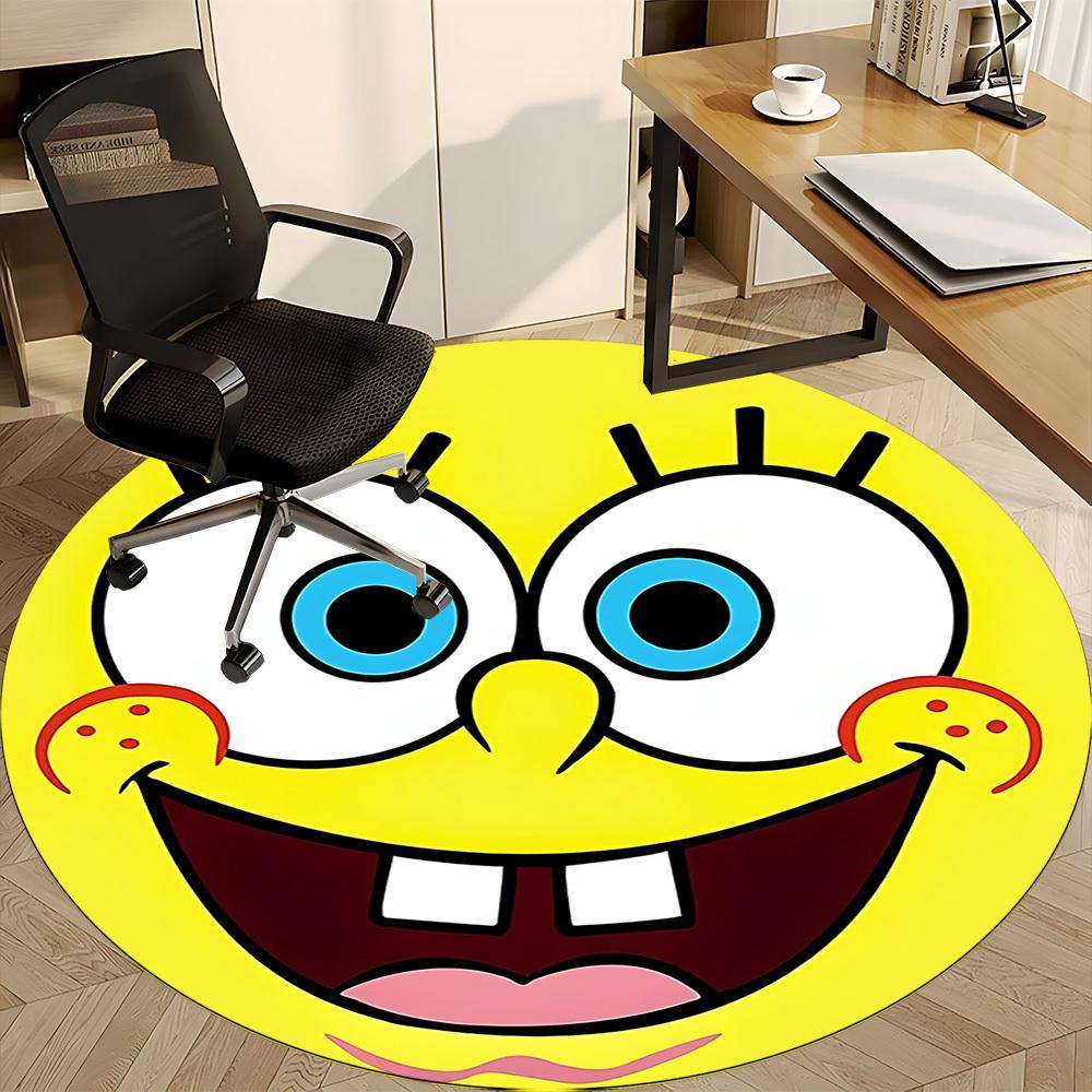 1pc SpongeBob Carpet, Round Non-Slip Durable Large Size Office Carpet, Suitable for Office, Beautiful Decoration