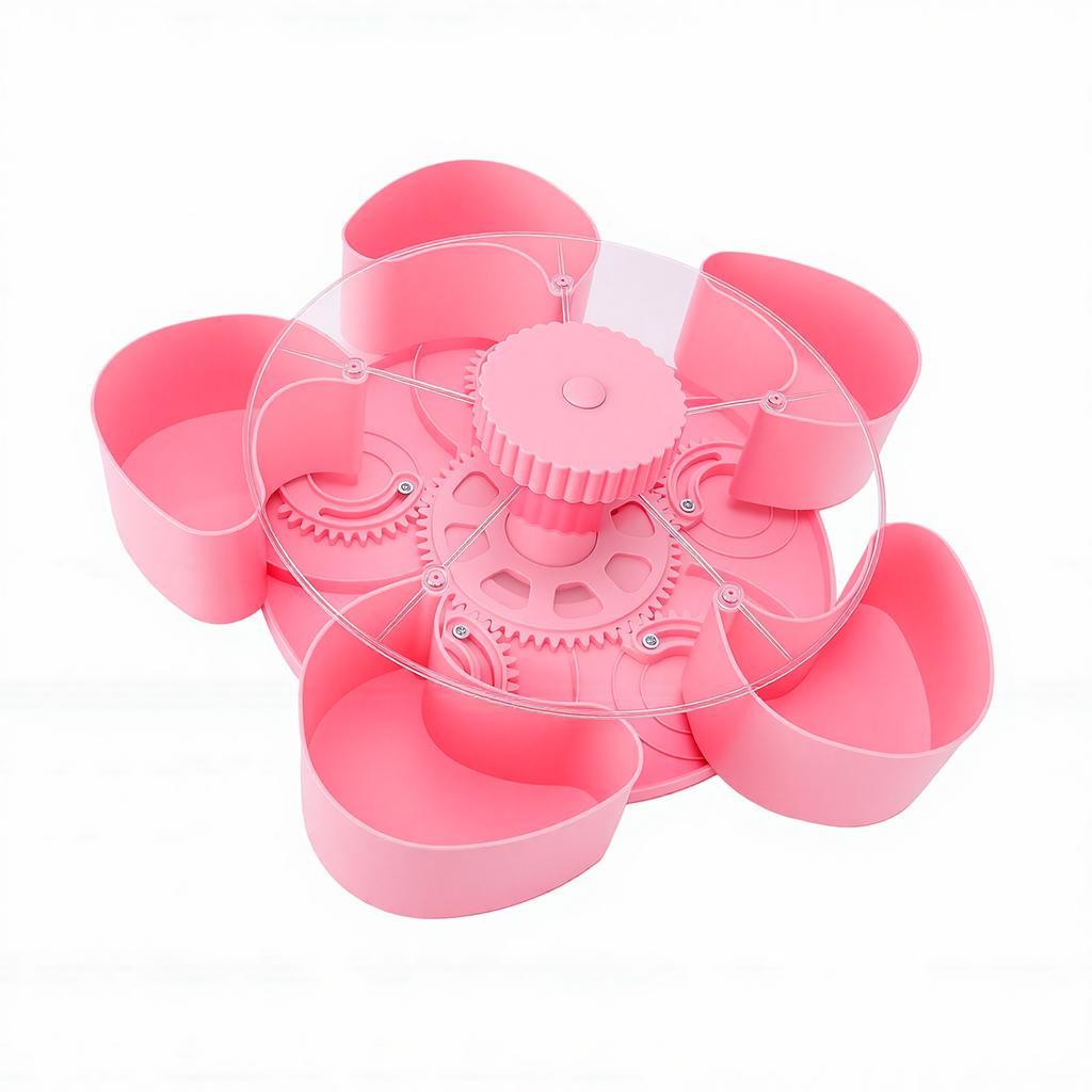 Rotating Snack Tray 5 Compartments Non Slip Base Divided Spin and Snack Serving Tray for Parties