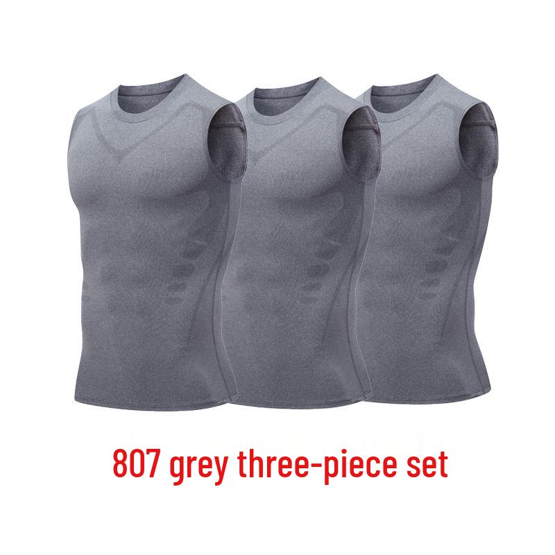 Men's Quick-Dry Fitness Sleeveless Set: Tight-Fit Wide-Shoulder Running & Basketball Training Vest & Shorts.
