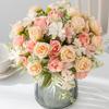 Artificial Flowers Silk Roses Wedding Wreath Home Room Table Festival Decor Bridal Bouquets Outdoor Yard Garden DIY Gifts Boxes