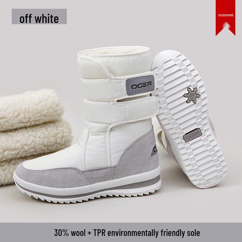 

Зимние полусапоги в корейском стиле: Теплый шерстяной флис, водонепроницаемый, нескользящий для мужчин и женщин 42