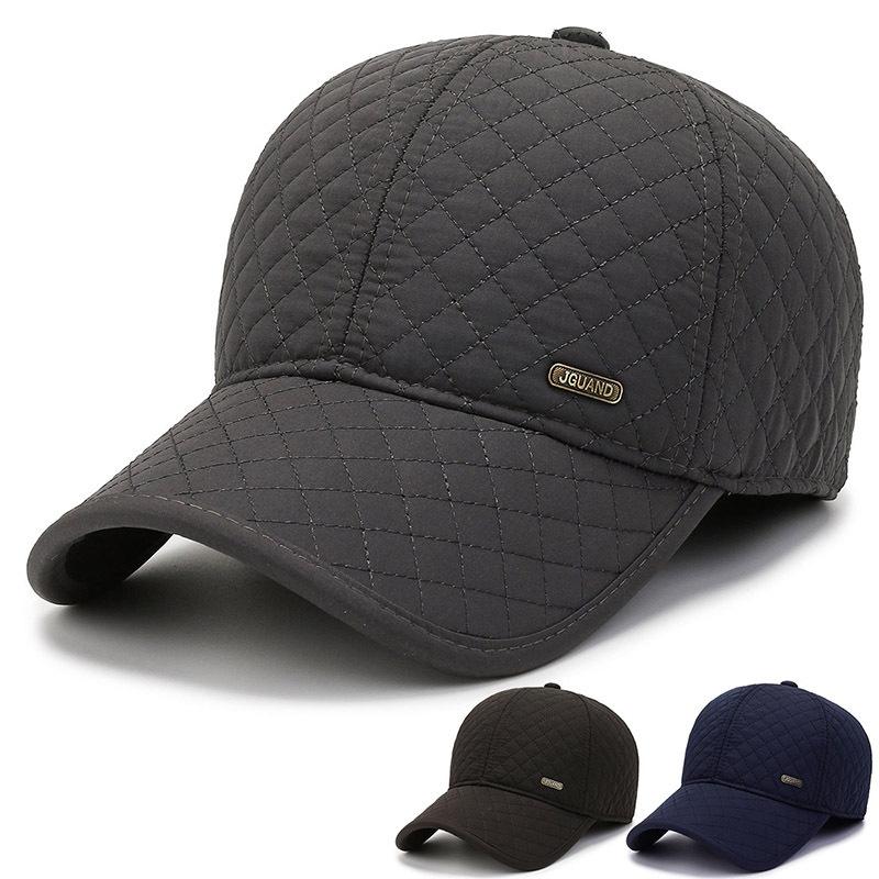 Winter Dickere Baseballkappe Für Männer Mit Ohrenklappen Hält Warm Baumwolle Snapback Kappe Männliche Vatermütze Gehörschutz Mütze