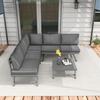 Corner and Convertible Garden Lounge Set 4 Pieces with 2 Benches, 1 Corner Armchair and 1 Coffee Table