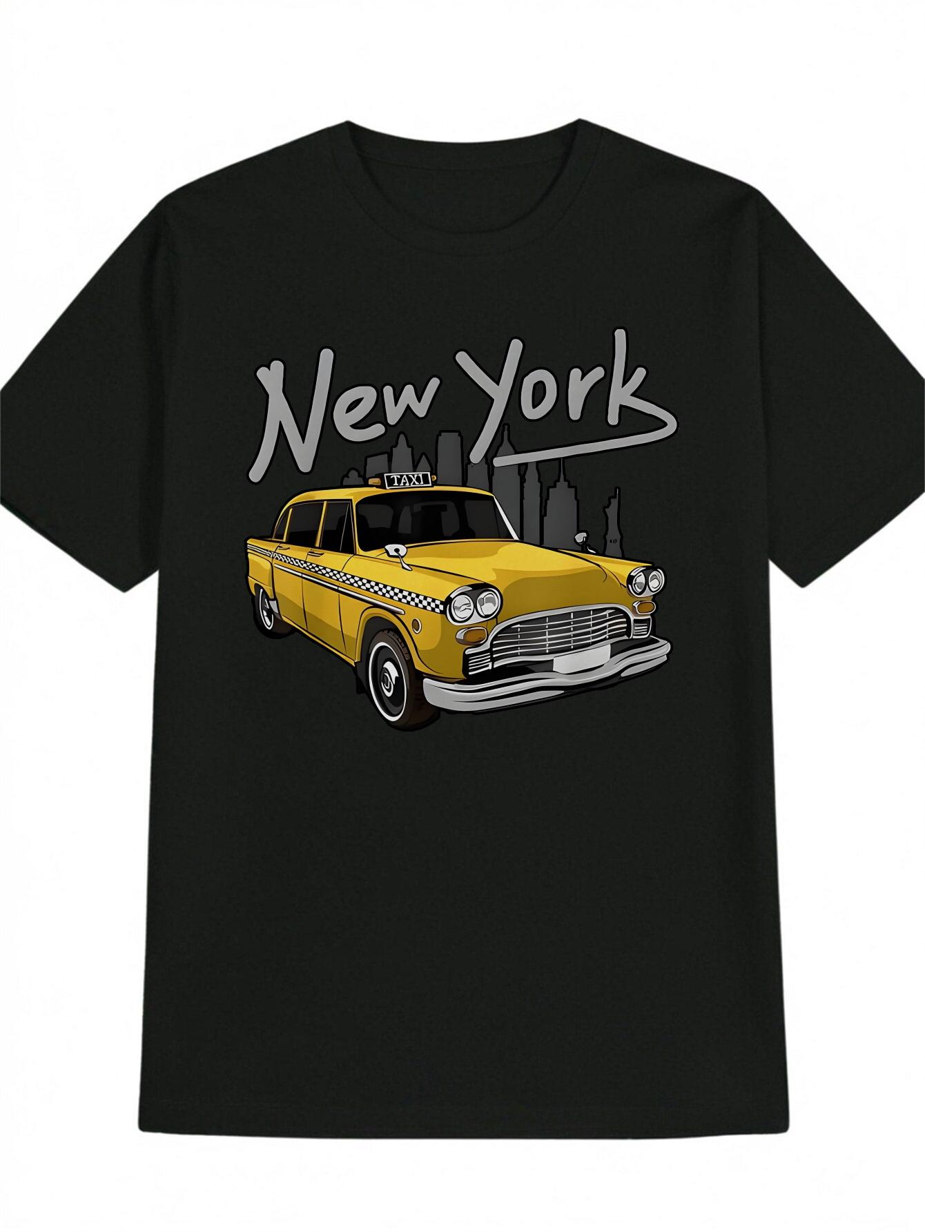 Casual New York Graphic T-shirt - Yellow Taxi Print L