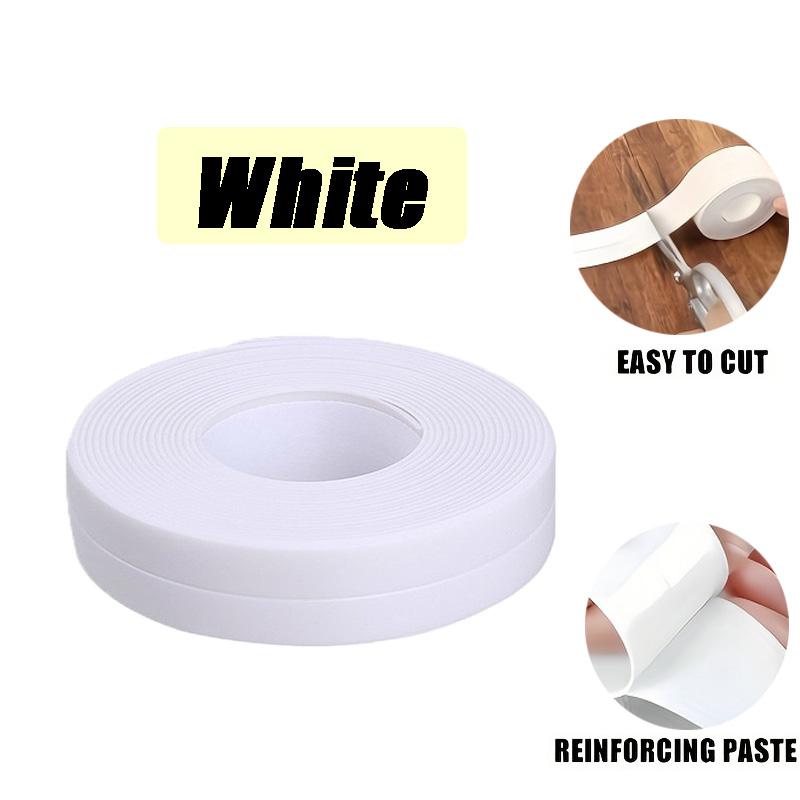 

1 Roll of Kitchen Anti-mold and Waterproof Tape, Moisture-proof Kitchen and Bathroom Sink Gap, Beautiful Seam Toilet Sticker 2.2CMX3.2M белый