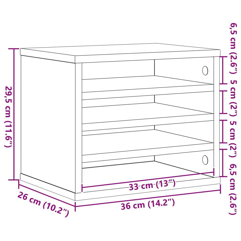 1 Piece of multi-space document storage rack with layered partition on the table, cosmetics storage rack 36x26x29.5 cm