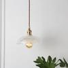 Japanese brass semicircular glass chandelier Nordic simple bed and bed bedroom hallway balcony bar dining room light