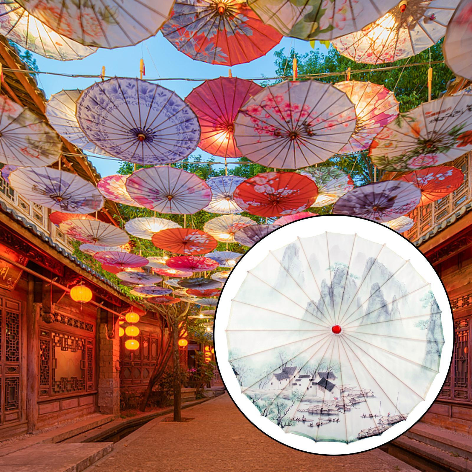 

Антикварный китайский зонтик из промасленной бумаги для девичьих праздников Style E