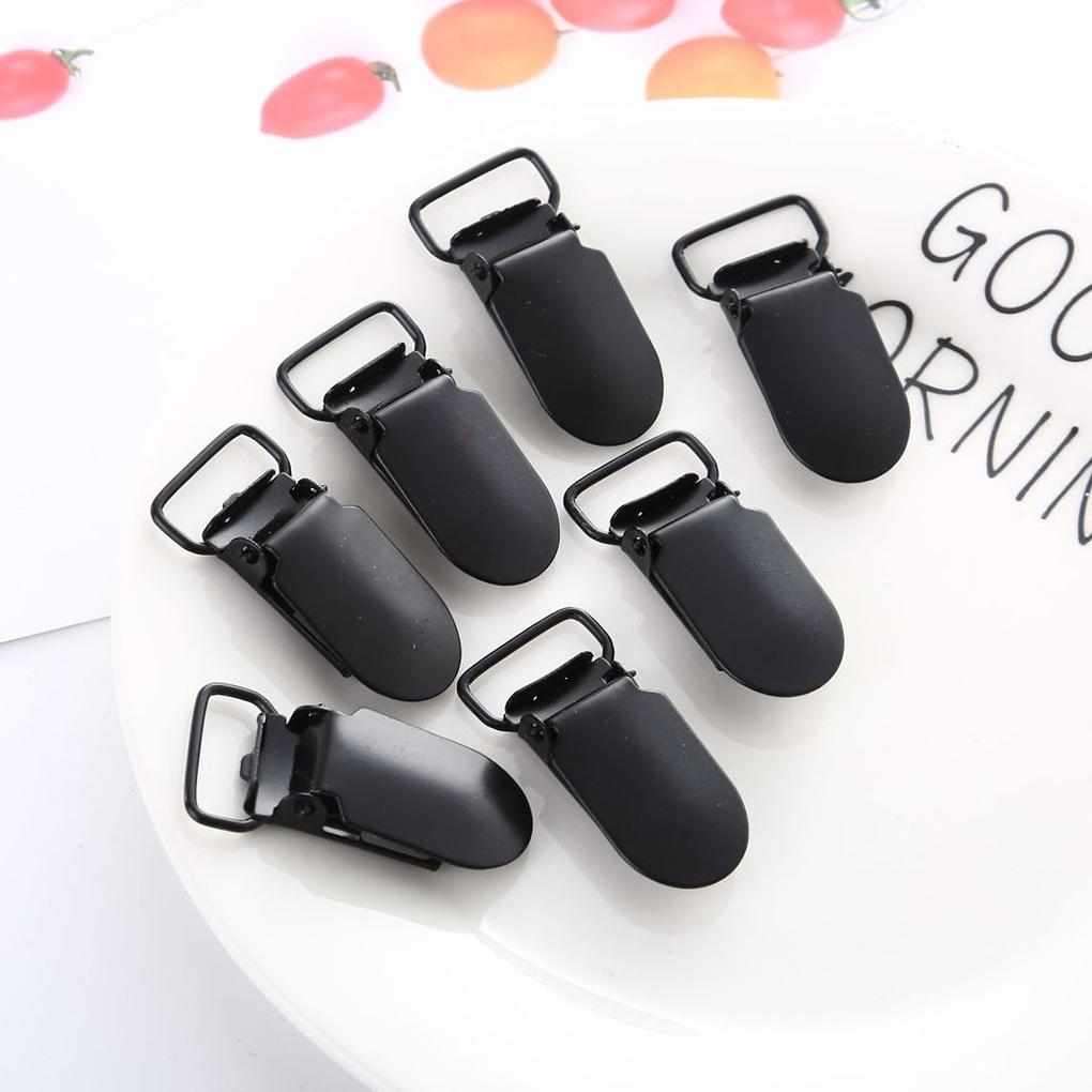 10 Pcs 14mm Solid Black Suspender Clips–Fashionable Buckle, Bed Sheet Clips for Easy Sewing, Practical Sewing Accessories