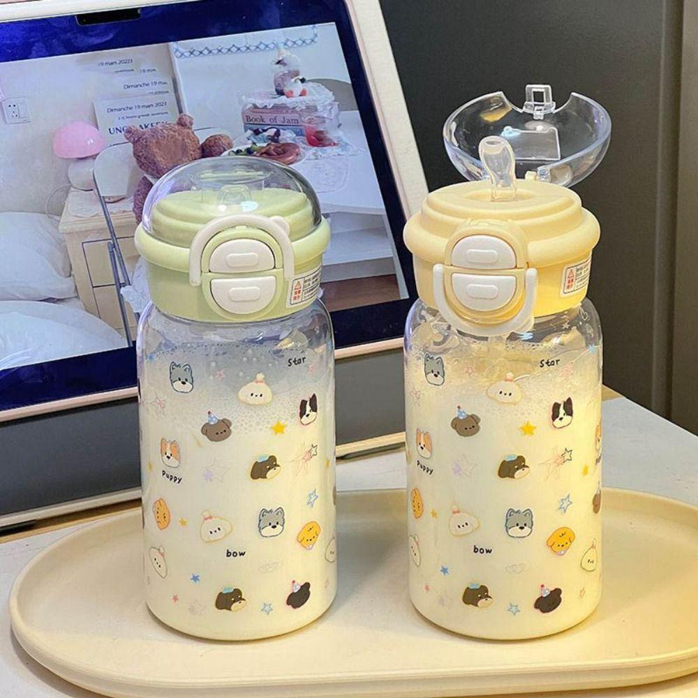 

500ml Water Bottle Plastic Beverage Bottle Portable Sports Straw Cup Outdoor жовтий