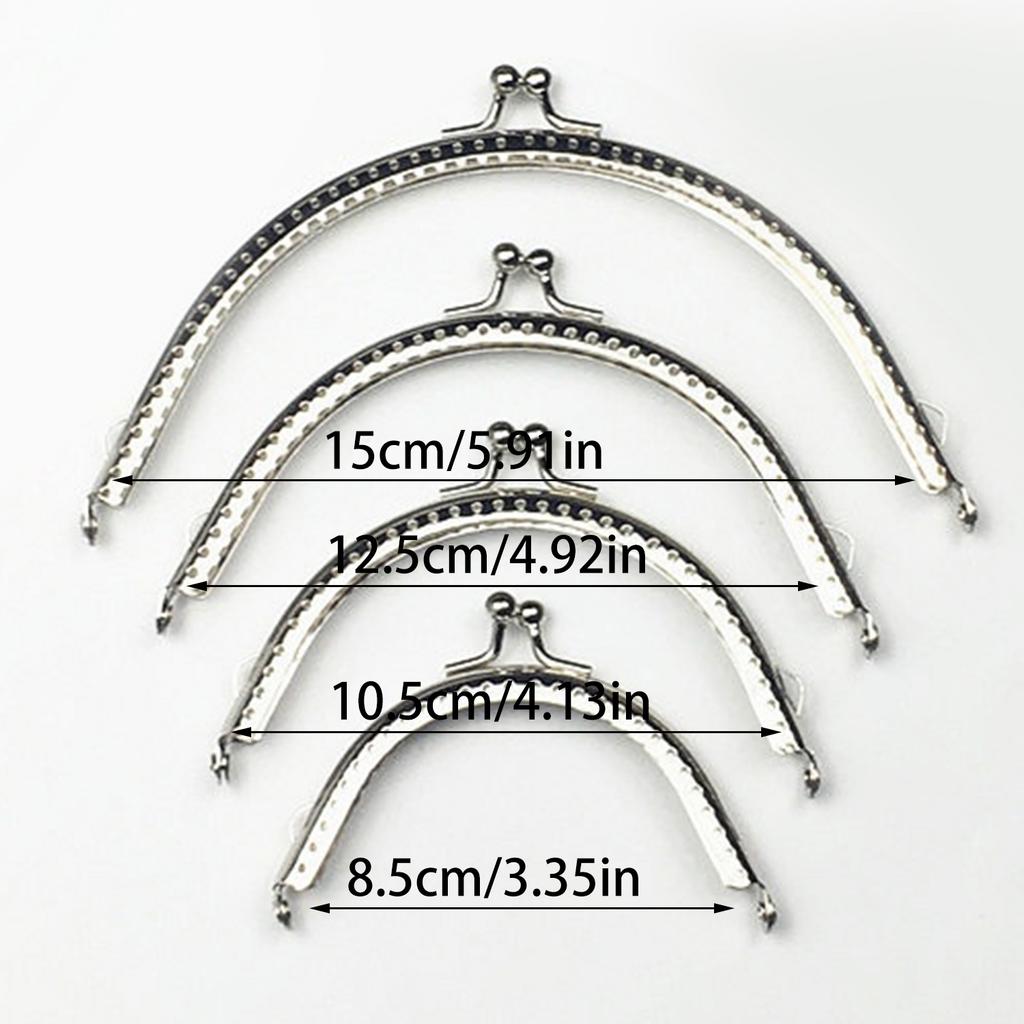 8.5/10.5/12.5/15cm Double Bead Metal Frame Coin Purse Kiss Clasp For Wallet Handle Clutch DIY Bag Frame Clasp Lock Clip
