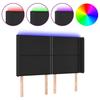Vidaxl Zagłówek Do Łóżka Z Led, Czarny 147X16X118/128Cm Sztuczna Skóra
