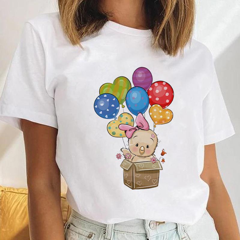 Women Basic Fashion Funny Print Fashion Short Sleeve Summer Lady White Tops Creative Womens Clothing Tee Female T Shirt