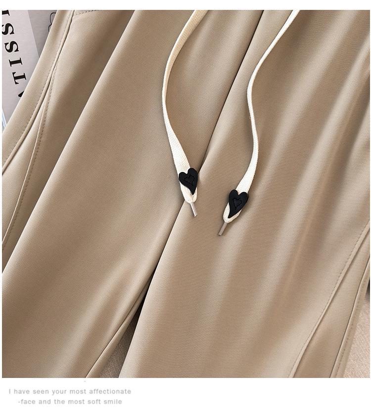 Super Fat Plus Size High Waist Ice Silk Straight-Leg Pants - Women's Summer Nine-Point Casual Style