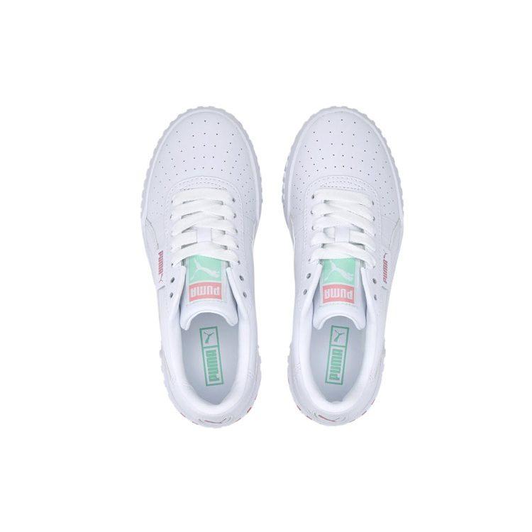 Puma Cali Low Top Kids' Skateboarding Shoes White Pink 372843-09