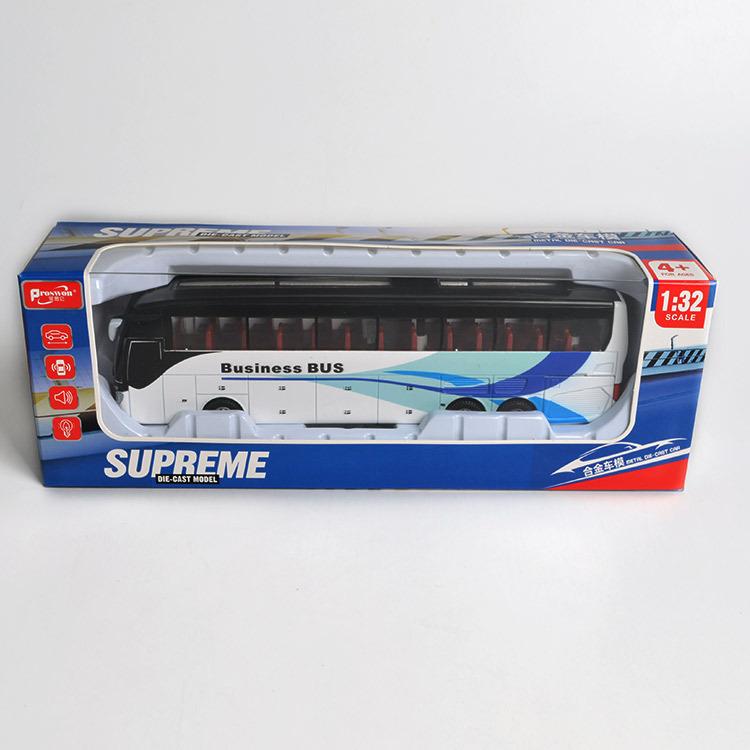 Business Airport Bus Model Single-Deck Bus Children's Bus Alloy Bus Sound and Light Toy