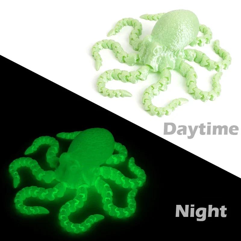 3D Baskılı Ahtapot Hareketli Esnek Eklemli Fidget Oyuncak Ev Ofis Masaüstü Süsü Okyanus Hayvanı Dekorasyonu Yılbaşı Hediyeleri Çocuk Oyuncağı