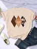 Kawaii Woman TShirts Cowboy Style Pattern Printed Short Sleeve Breathable ONeck Soft Tee Shirts Summer Street Female Clothes