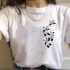 Korean Style Casual Short-Sleeved T-Shirt for Women Spring/Summer Cartoon Panda Print Loose Base Shirt Polyester Fabric