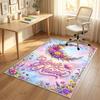 Floral Garden Theme Crystal Velvet Rug Personalized Custom Name Text Soft Floor Mat Home Decor