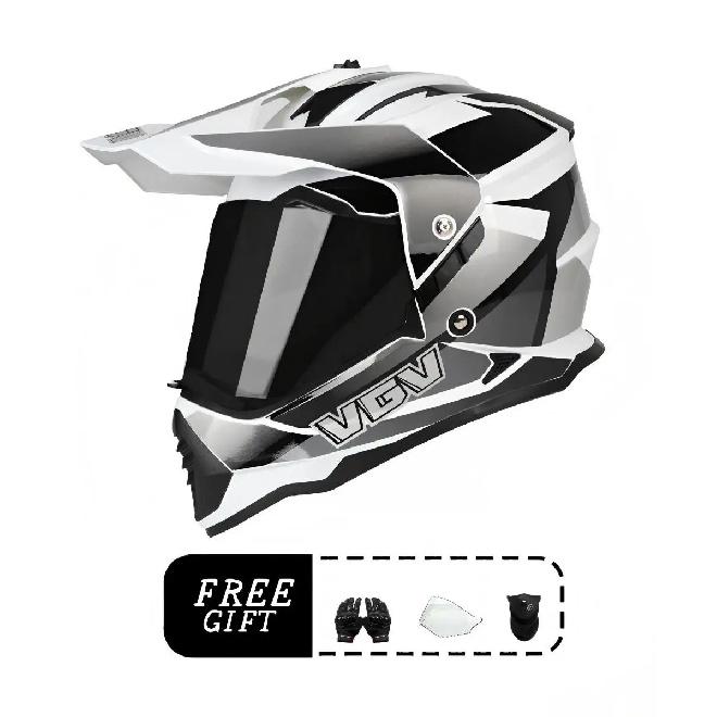 

VGV motorcycle rally helmet buy one get three free, with a wide field of view design, suitable for off-road/downhill enthusiasts S