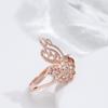 New Fashion  Rose Gold Color Ring For Women Unusual Metal Sculpture Flower Ring Ethnic Bride Vintage Wedding Jewelry