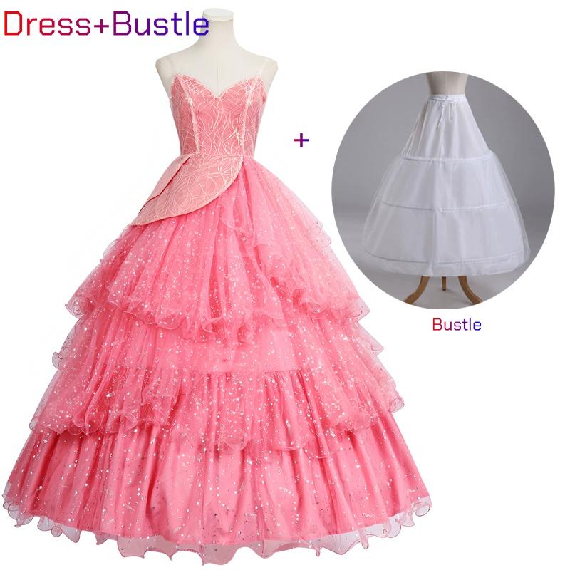 Wicked Glinda Dress for Adults Pink Glinda Cosplay Costume Dress Halloween Dance Party Show for Women Role-Playing Party Outfit