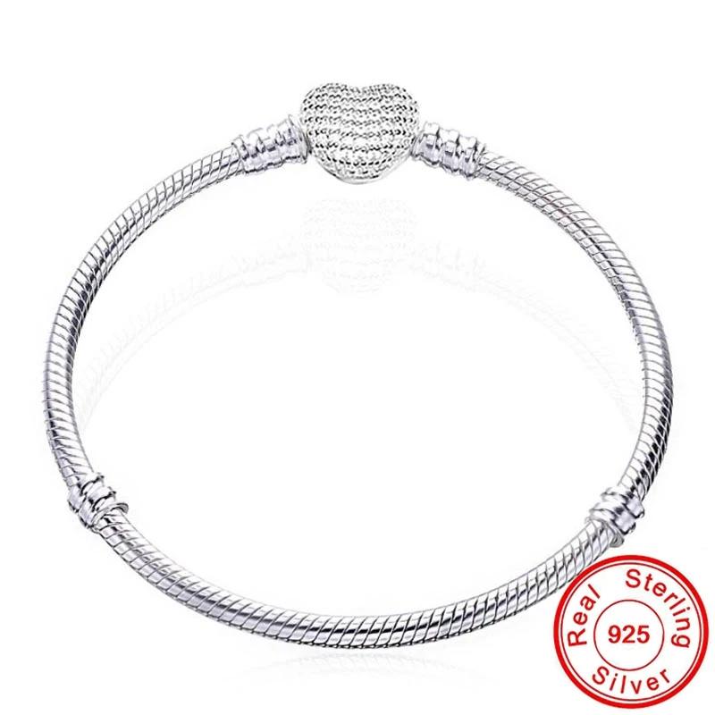 Hochwertige Echte 925 Silber Schlangenketten Armbänder Charm Pandor Armband Für Frauen Schmuck