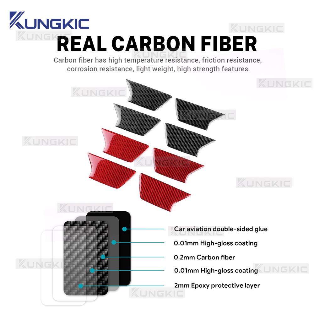 For Ford Focus/Focus ST 2019 2020 2021 2022 2023 2024 2025 Real Soft Carbon Fiber Sticker LHD Car Interior Door Inner Bowl Frame