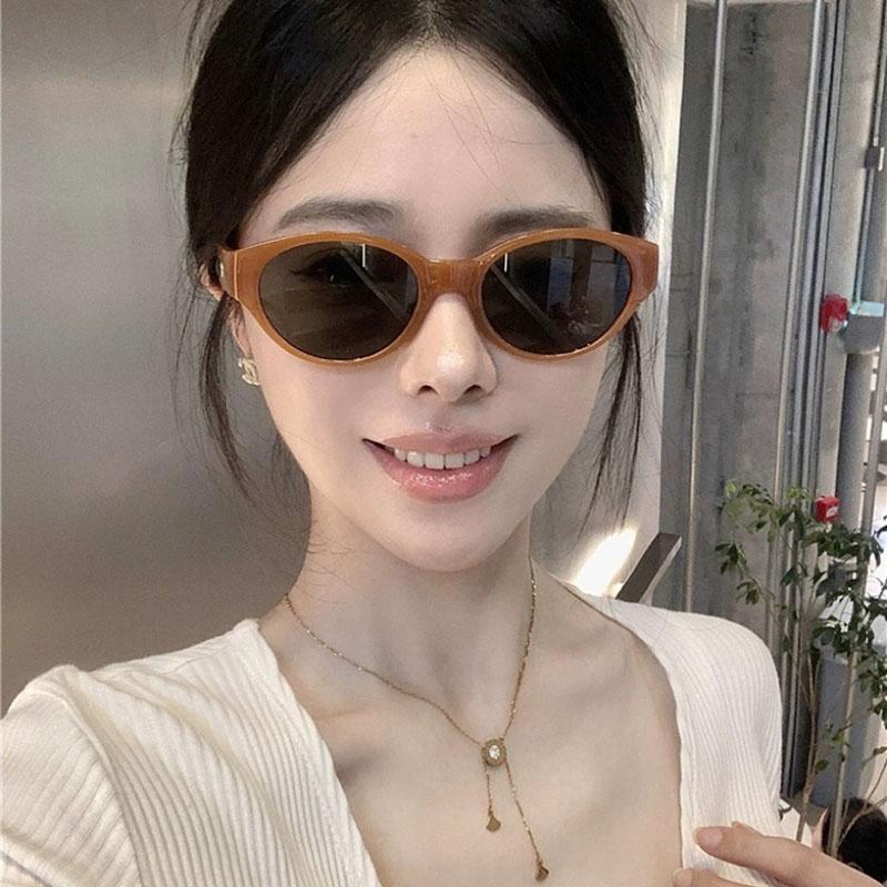 Material Ladies Sunglasses Cat Eye Shape Anti-Glare Outdoor Sun Glasses Bicycling Hiking Travelling Female Sunglass