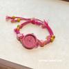 Sweet and cool rose red bracelet watch for women, light luxury, high-value, small and exquisite, fashionable quartz wristwatch.