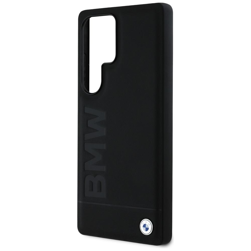 BMW Leather Big Wordmark Case for Samsung Galaxy S25 Ultra Black
