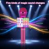All-in-one Entertainment Microphone Speaker, Karaoke, Music Player, Voice Changer, FM Radio, LED Light Mic for Party Gathering